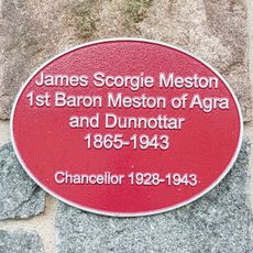 Commemorative plaque to James Scorgie Meston