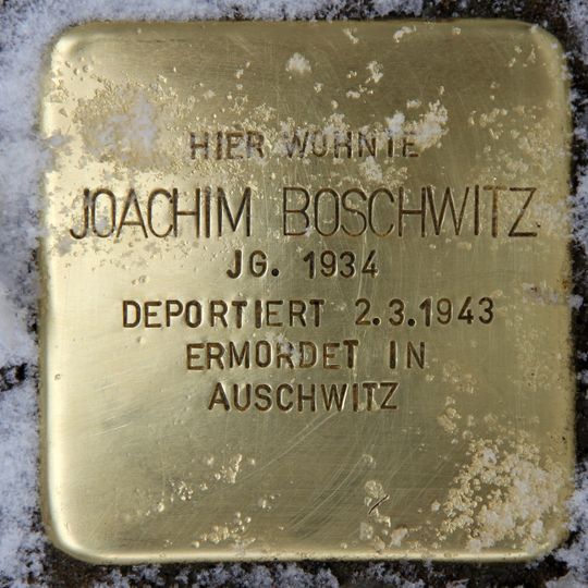 Stolperstein dedicated to Joachim Boschwitz