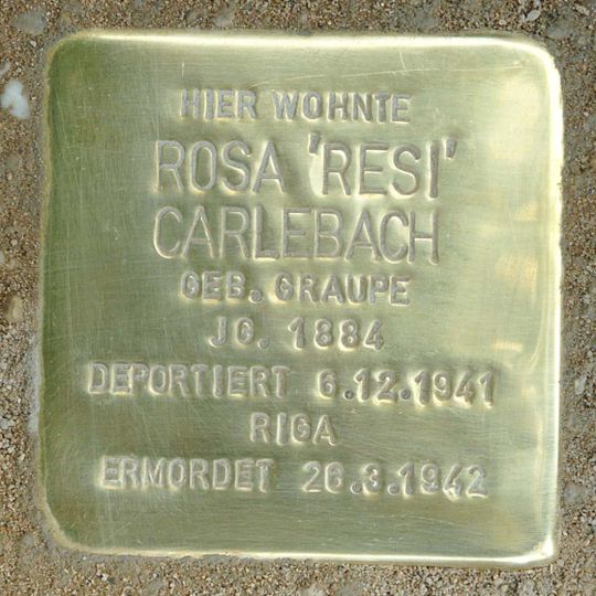 Stolperstein en memoria de Rosa Carlebach