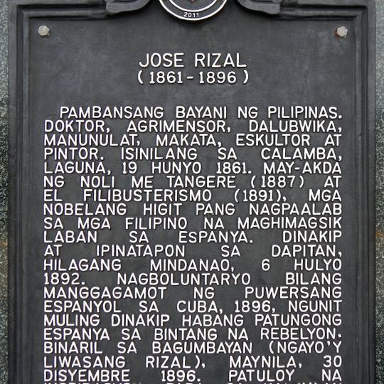 Jose Rizal historical marker