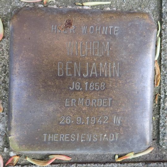 Stolperstein dedicated to Wilhelm Benjamin