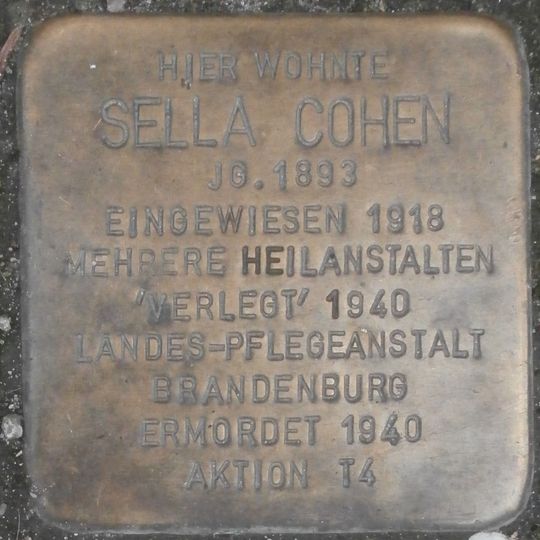 Stolperstein en memoria de Sella Cohen