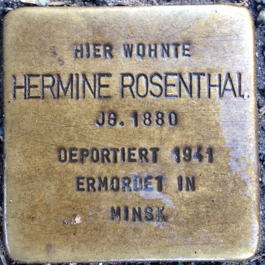Stolperstein dedicated to Hermine Rosenthal