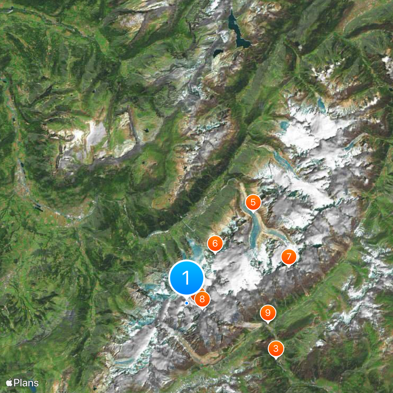 Mont Blanc massif Map