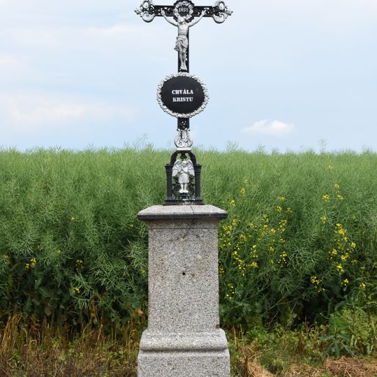 Wayside cross near road