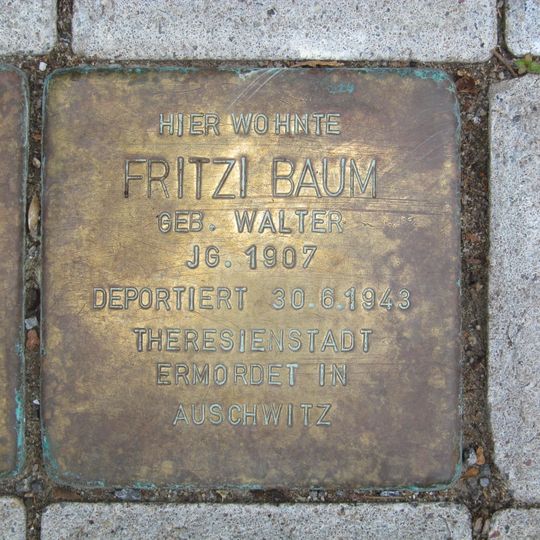 Stolperstein dedicated to Fritzi Baum