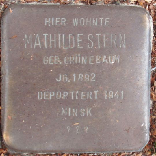 Stolperstein dedicated to Mathilde Stern