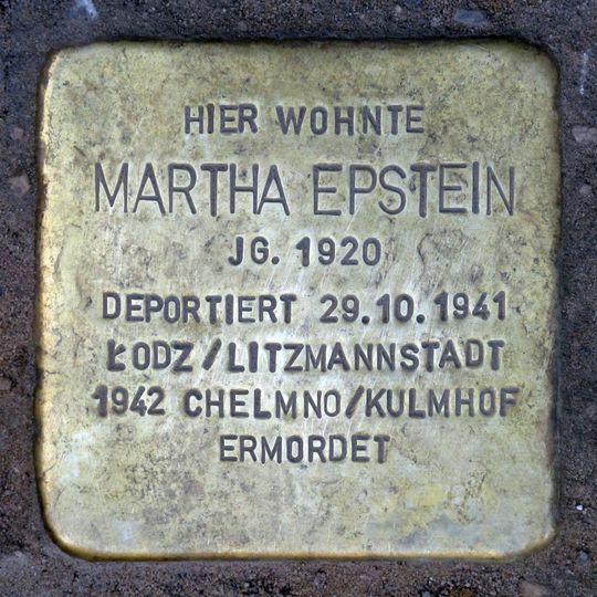 Stolperstein dedicated to Martha Epstein