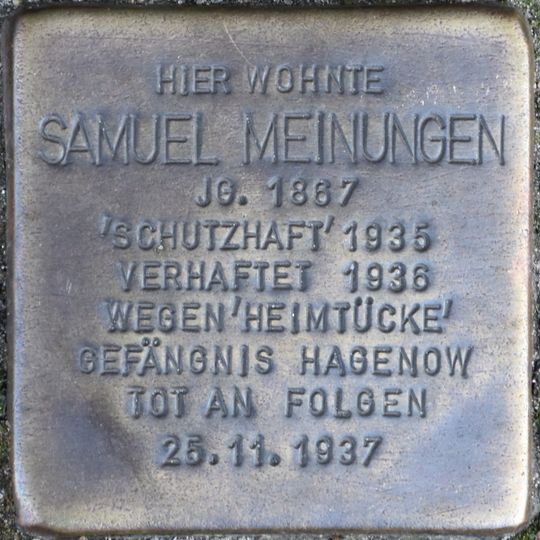 Stolperstein en memoria de Samuel Meinungen