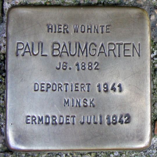 Stolperstein em memória de Paul Baumgarten