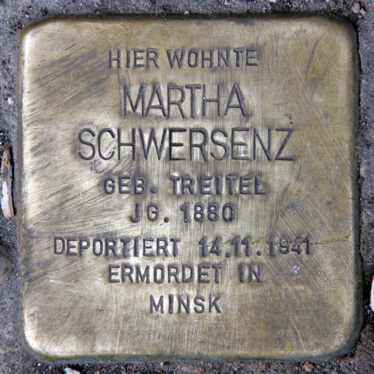 Stolperstein en memoria de Martha Schwersenz