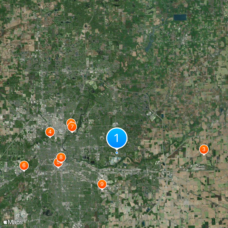 Contea di Allen Mappa