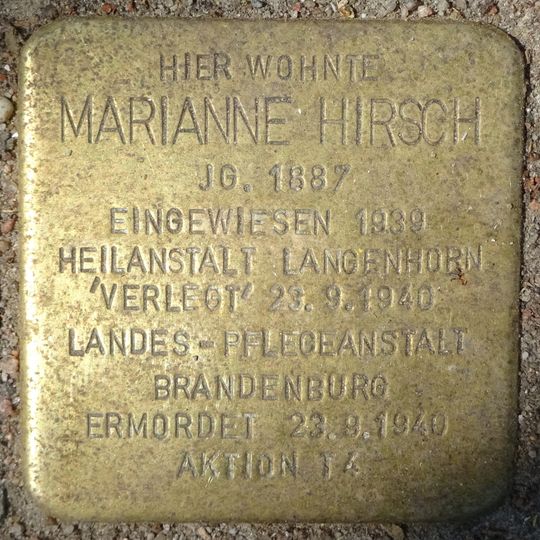 Stolperstein en memoria de Marianne Hirsch
