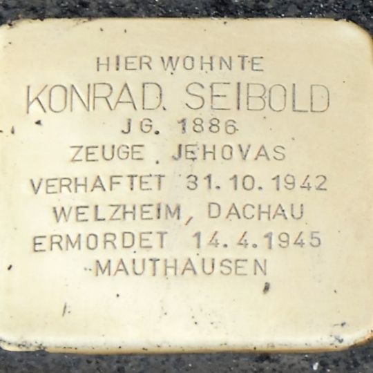 Stolperstein en memoria de Konrad Seibold sen.