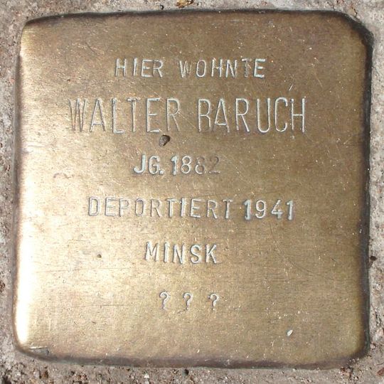 Stolperstein dedicated to Walter Baruch