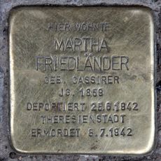 Stolperstein dedicated to Martha Friedländer