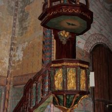 Púlpito para prédicationes en la   Colegiata de San-Vicente de Montréal-de-l'Aude