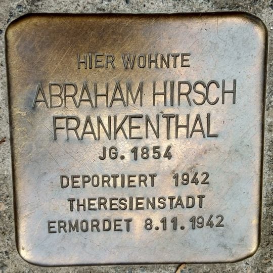Stolperstein à la mémoire d’Abraham Hirsch Frankenthal
