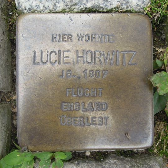 Stolperstein dedicated to Lucie Horwitz