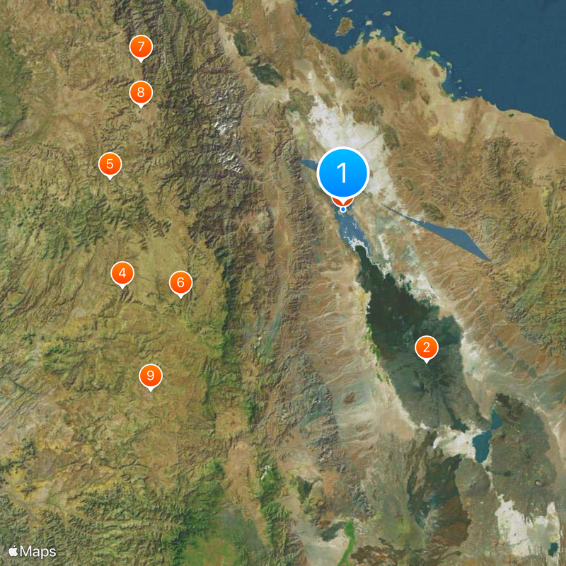 Danakil Desert Map