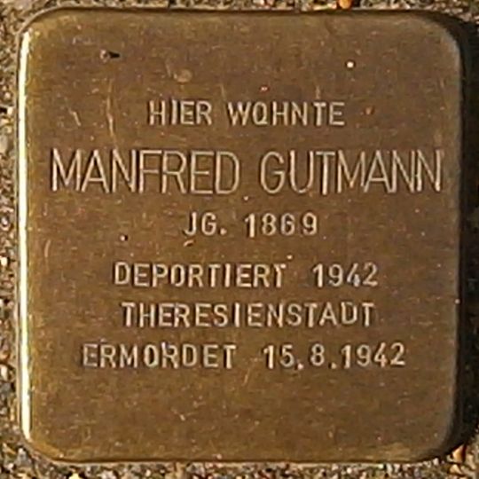 Stolperstein dedicated to Manfred Gutmann