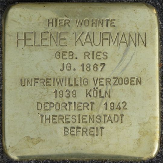 Stolperstein en memoria de Helene Kaufmann
