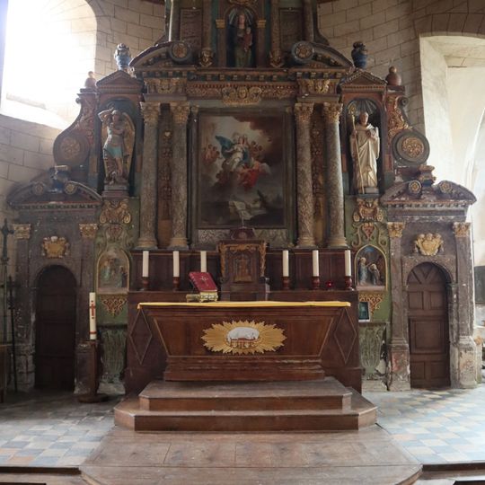 Retable du maître-autel de l'église Notre-Dame-du-Mont-Harou de Moutiers-au-Perche