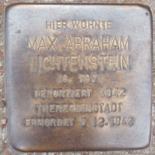 Stolperstein en memoria de Max Abraham Lichtenstein