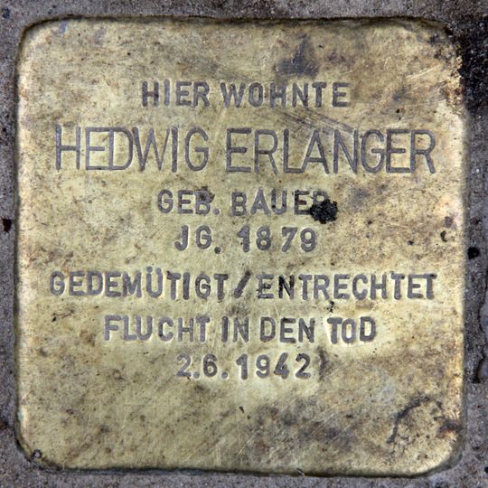Stolperstein dedicated to Hedwig Erlanger