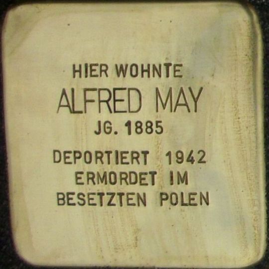 Stolperstein dedicated to Alfred May