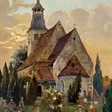 Sachgesamtheit '''St. Laurentiuskirche und Kirchhof Lorenzkirch''' mit Einzeldenkmalen Kirche, Kriegerdenkmale, Grabmale und Einfriedungsmauer (ID-Nr. 08956634) sowie Kirchhof mit Aufbahrungshalle (Sachgesamtheitsteile) Alte Salzstraße -