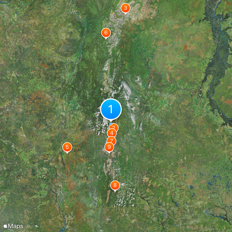 Manpupuner rock formations Map