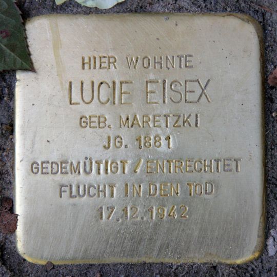 Stolperstein dedicated to Lucie Eisex