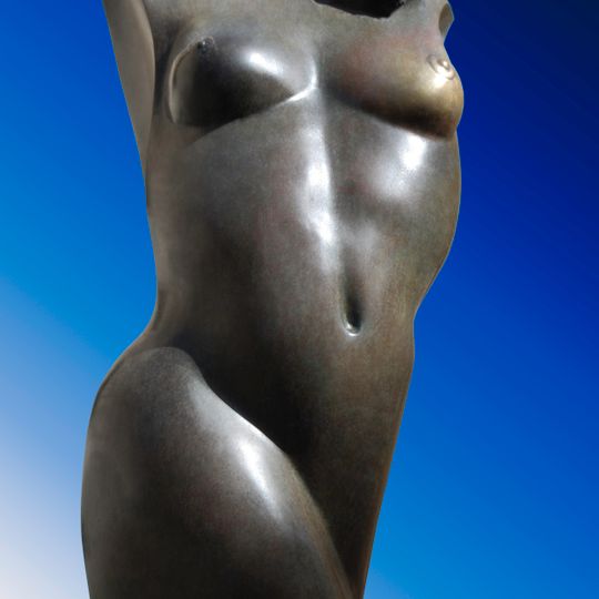 Torso arqueado de mujer desnuda