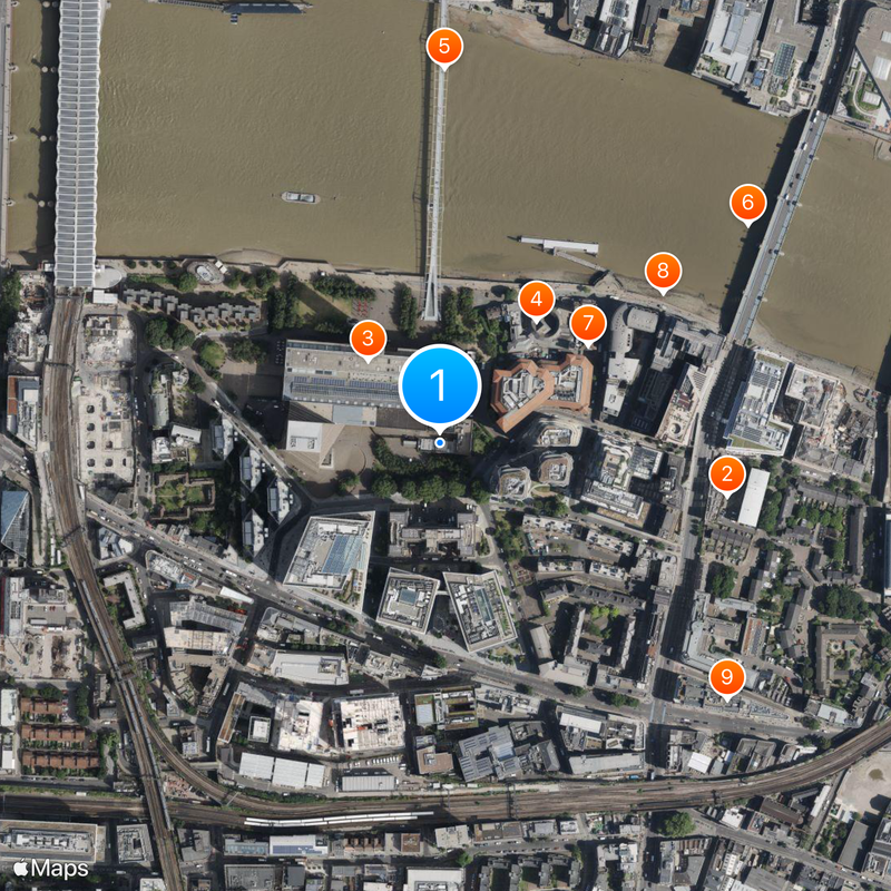 Bankside Power Station Kaart