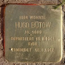 Stolperstein dedicated to Hugo Bütow