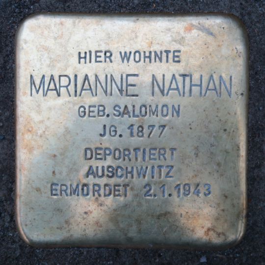 Stolperstein dedicated to Marianne Nathan