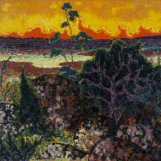 Landscape with a red cloud