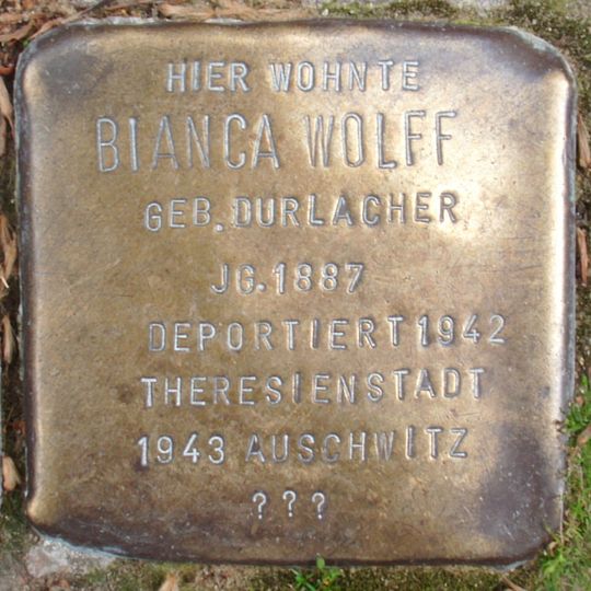 Stolperstein à la mémoire de Bianca Wolff