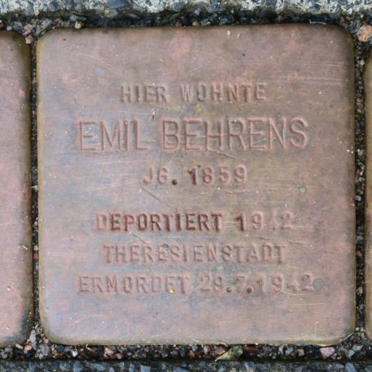 Stolperstein dedicated to Emil Behrens