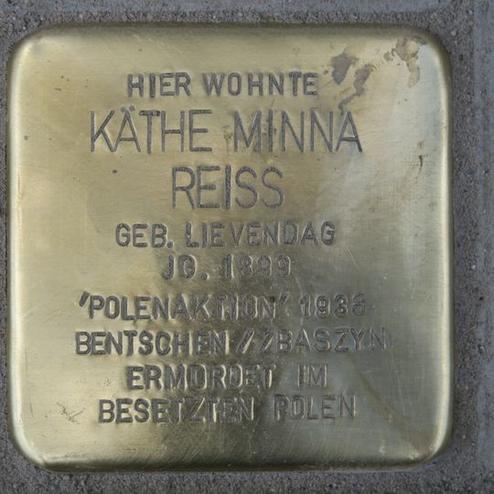 Stolperstein dedicated to Käthe Minna Reiss