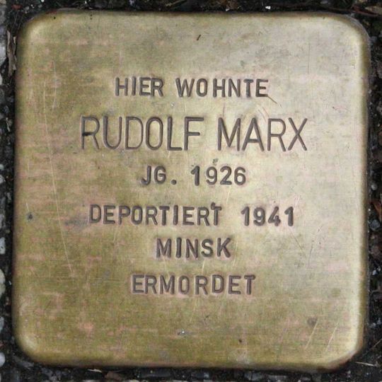 Stolperstein dedicated to Rudolf Marx