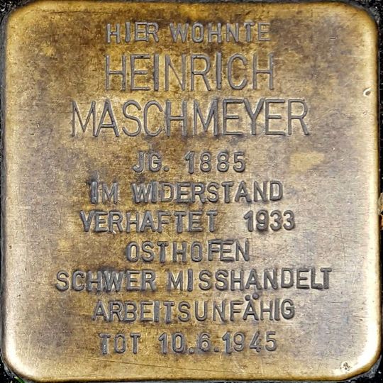 Stolperstein à la mémoire de Heinrich Maschmeyer
