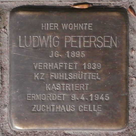 Stolperstein en memoria de Ludwig Petersen