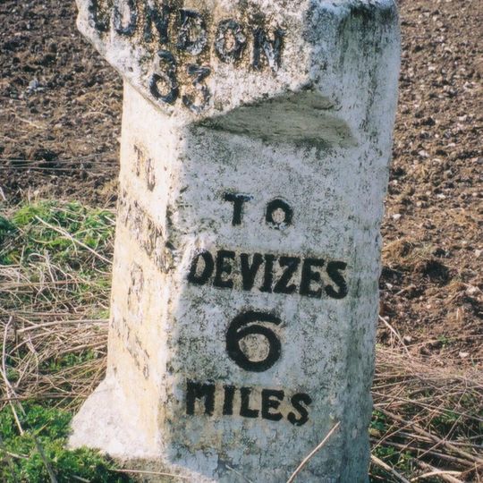 Milestone Approximately 380 Metres South Of Turn To Beckhampton Buildings