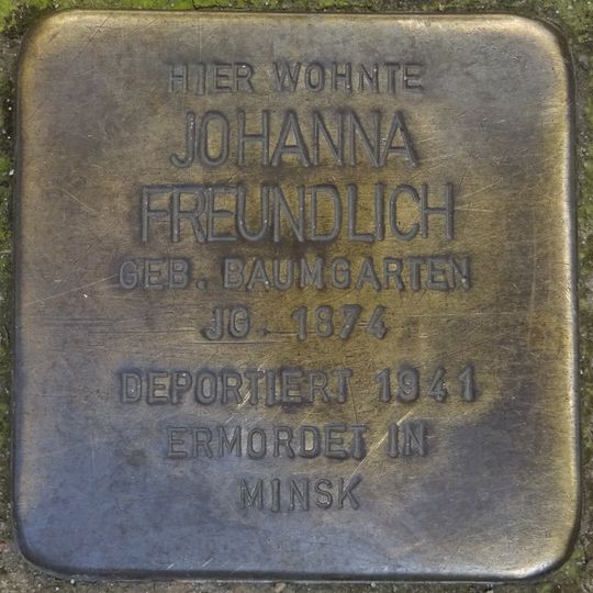 Stolperstein en memoria de Johanna Freundlich
