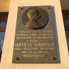 Pamětní deska místa, odkud promluvil Karel Havlíček Borovský