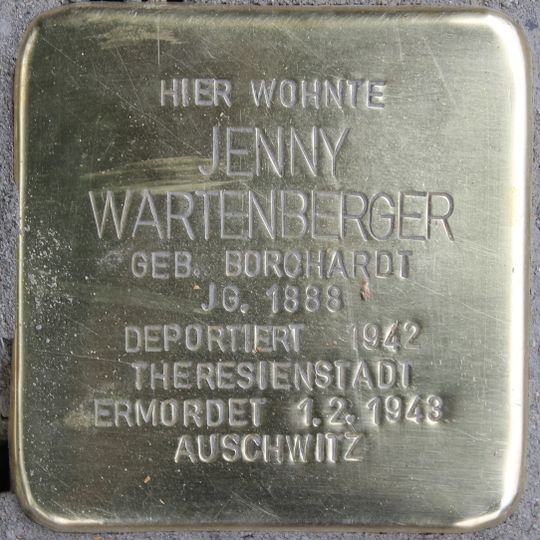 Stolperstein dedicated to Jenny Wartenberger