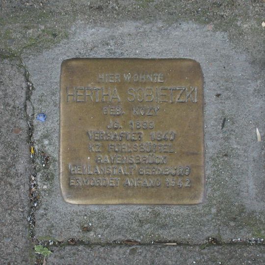 Stolperstein für Hertha Sobietzki