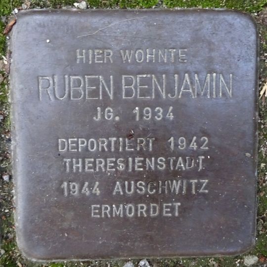 Stolperstein dedicated to Ruben Benjamin